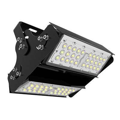Alojamento IK08 de alumínio Rotatable das luzes exteriores pretas do estádio do diodo emissor de luz 100W